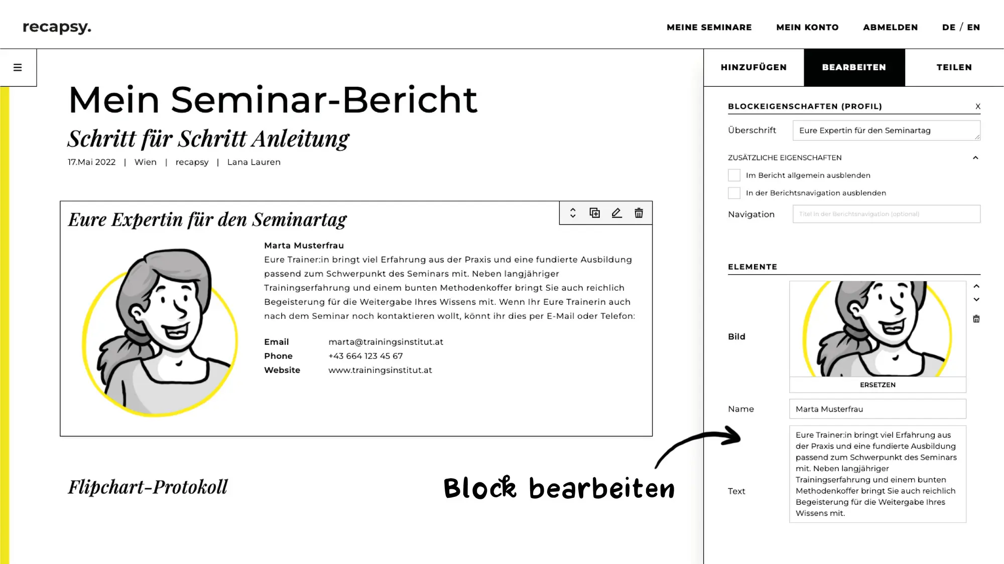 Blöcke bearbeiten