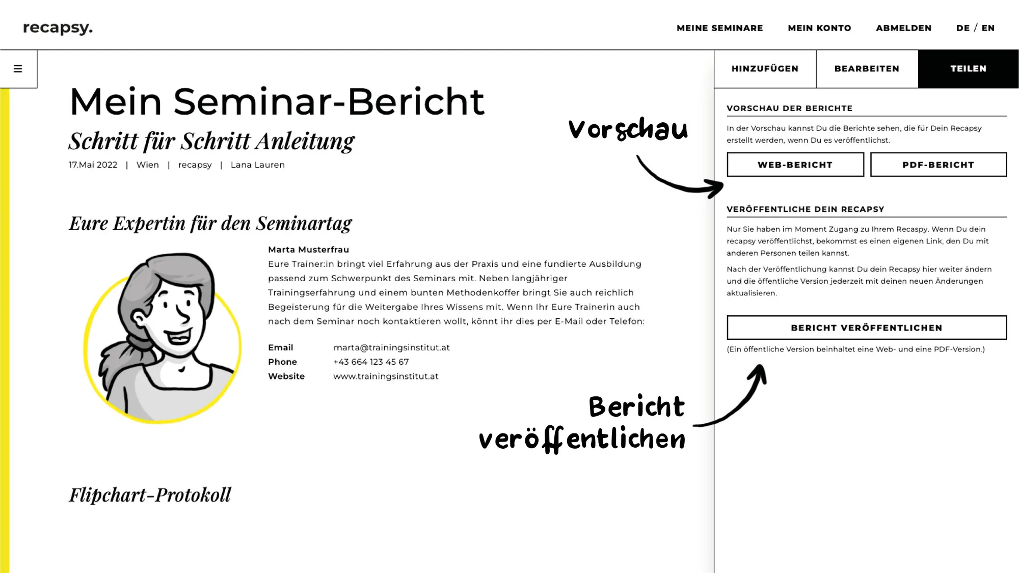 Vorschau des Web-Bericht und PDF-Bericht des Seminar-Bericht